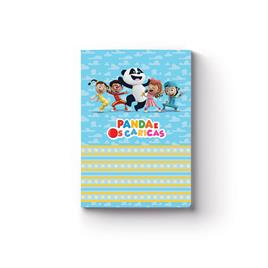 PANDA E OS CARICAS Caderno Agrafado A4, 48 Folhas, Pautado, Capa Azul e Amarela