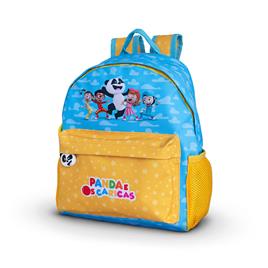 PANDA E OS CARICAS Mochila Júnior, Azul e Amarelo