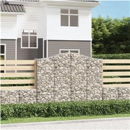 vidaXL Cestos gabião arqueados 30 pcs 200x50x160/180 ferro galvanizado