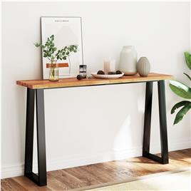 vidaXL Mesa de jantar c/ bordas vivas 140x40x80 cm acácia maciça