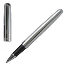 UNGARO Esferográfica Cecina Roller com Tampa, Corpo Cromado, Tinta Preta