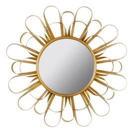 Espelho de parede Dourado Cristal Ferro pintado