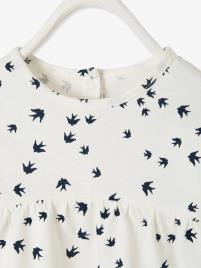 Camisola estampada para bebé menina branco claro estampado