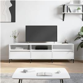 vidaXL Móvel de TV 150x30x44,5 cm derivados de madeira branco