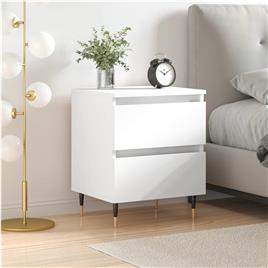 vidaXL Mesa de cabeceira 40x35x50 cm derivados de madeira branco