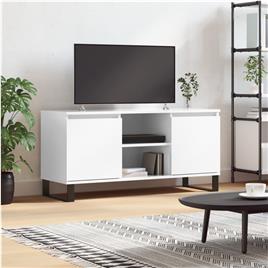 vidaXL Móvel de TV 104x35x50 cm derivados de madeira branco brilhante