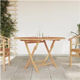 vidaXL Mesa de jardim dobrável Ø 120x75 cm madeira de teca maciça