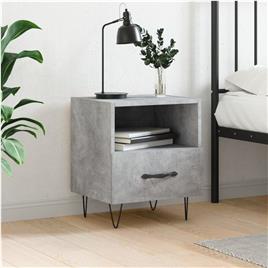 vidaXL Mesa de cabeceira derivados de madeira cinza cimento