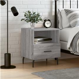 vidaXL Mesa cabeceira 40x35x47,5 cm derivados madeira sonoma cinza