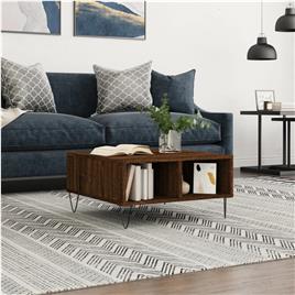 vidaXL Mesa de centro 60x60x30 cm derivados madeira carvalho castanho