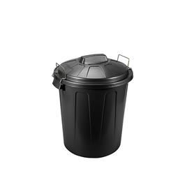 Balde Lixo com Asa Metal Preto 51L 55X46X44cm