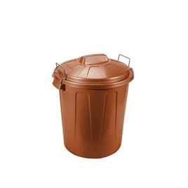 Balde Lixo com Asa Metal Castanho 70L 64X50X47cm