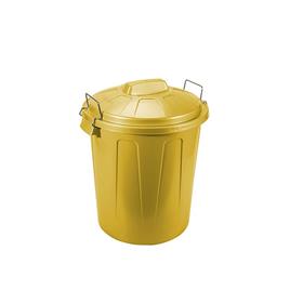 Balde Lixo com Asa Metal Amarelo 100L 75X54X50cm