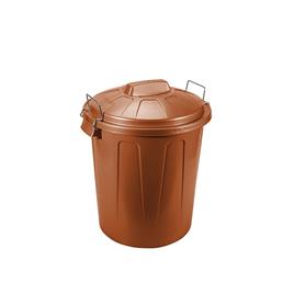 Balde Lixo com Asa Metal Castanho 100L 75X54X50cm