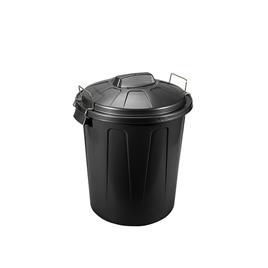 Balde Lixo com Asa Metal Preto 100L 75X54X50cm