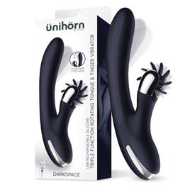 Darkspace Vibrador con Lenguas Rotadora y Movimiento Finger Azul