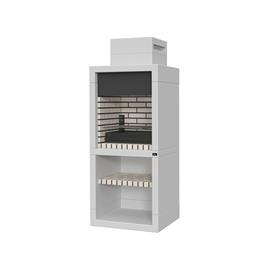 Churrasqueira Modular Estoril Tijolo Cinza Forra Branco