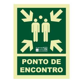 Sinalização fotoluminescente PONTO ENCONTRO 15X20CM PVC 2MM