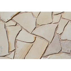 Pavimento de pedra irregular FÓSSIL CREME 7-12 M²