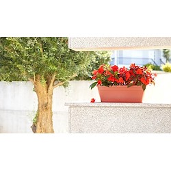 Kit floreira de resina VENEZA 60CM TERRACOTA