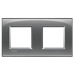 Espelho duplo para 4 módulos LIVING LIGHT CINZENTO
