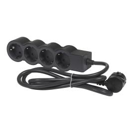 Bloco 4 tomadas 2P + T LEGRAND 3M PRETO