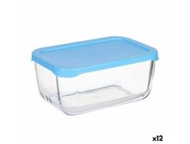 Lancheira SNOW BOX Azul Transparente Vidro Polietileno 790 ml (12 Unidades)