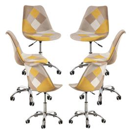 Presentes Miguel - Pack 6 Cadeiras Neo Patchwork - Amarelo