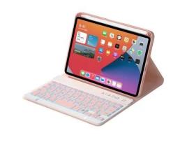 Capa e Teclado Bluetooth YKCLOUD Hk006D para iPad Mini6 (Inglês - Rosa)