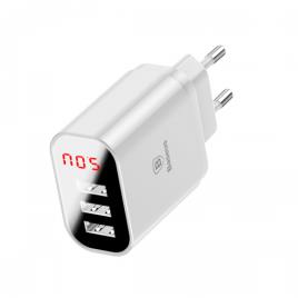 Carregador de viagem 3.4A c/ 3 USB´s Branco