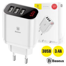 ALIMENTADOR COMPACTO COMUTADO 3 USB 5V 3.4A COMDISPLAY BASEUS