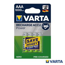 Pilha Recarregável AAA 1.2V 1000mAh 4x VARTA