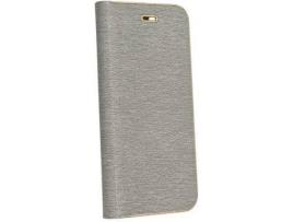 - Capa Livro Horizontal Luna  P40 Lite - Prateado