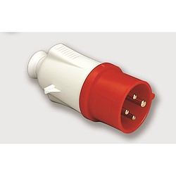 Ficha industrial  MACHO 32A 3P+N+T 380V IP44 VERMELHO