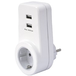 Adaptador tomada 16A + 2 USB