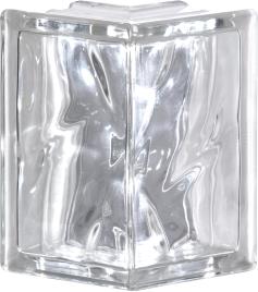 Bloco de vidro angular 19X19X8CM NEUTRO ONDULADO BASIC