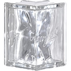 Bloco de vidro angular 19X19X8CM NEUTRO ONDULADO BASIC