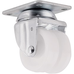 Roda interior sem travão PLACA 360º D50MM 90KG BRANCO