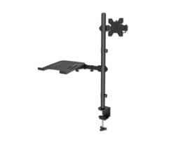 Soporte de Escritorio MANHATTAN Con Brazo para Monitor Y Bandeja para Notebook