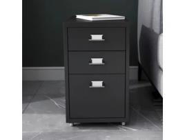 Pedestal móvel Kökar incl. porta-etiquetas em aço 48 x 28 x 28 x 41 cm - Preto