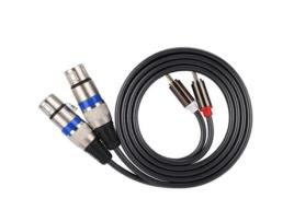 Cabo Adaptador de Áudio Duplo para Macho Rca para Fêmea Xlr Duplo Patch Cord Fio de Pvc de Fileira Dupla para Conexões de Áudio de Misturadores de Mic