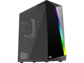 Caixa de Pc Média Torre Atx com Painel de Vidro AEROCOOL Shard Tempered Glass Rgb