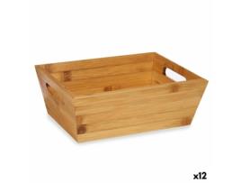 Cesta Multiusos Com pegas Castanho Bambu 33 x 10 x 22 cm (12 Unidades)