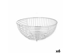 Fruteira Prateado Metal 28 x 12,7 x 28 cm (6 Unidades)