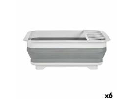Escorredor de Cozinha Dobrável Branco Cinzento Polipropileno TPR 37,9 x 29,3 x 12 cm (6 Unidades)