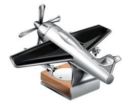 Ambientador de ar para carro Purificador de ar de energia solar Decoração de base de madeira para avião dinâmico MLJSH