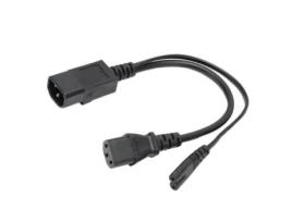 Iec320 C14 Mannelijk Naar C13 C7 Vrouwelijk Netsnoer 32 Cm Divisor de Água Iec320 Y-Splitter Divisor de Mesa 1 em 2 Unidades para Projetores Lâmpada