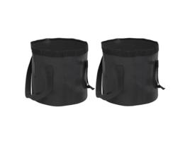 Baldes Dobráveis 2 Pcs 20 L Pvc Preto VIDAXL