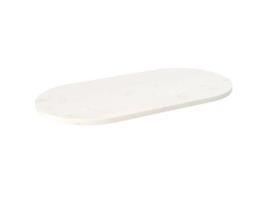 Tampo de Mesa Oval 90X45X2.5 Cm Madeira de Pinho Maciça Branco VIDAXL