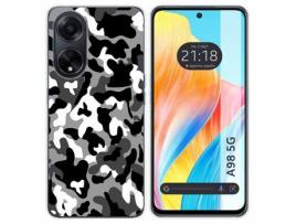 Capa de silicone Oppo A98 5G Design Desenhos de camuflagem de neve TUMUNDOSMARTPHONE